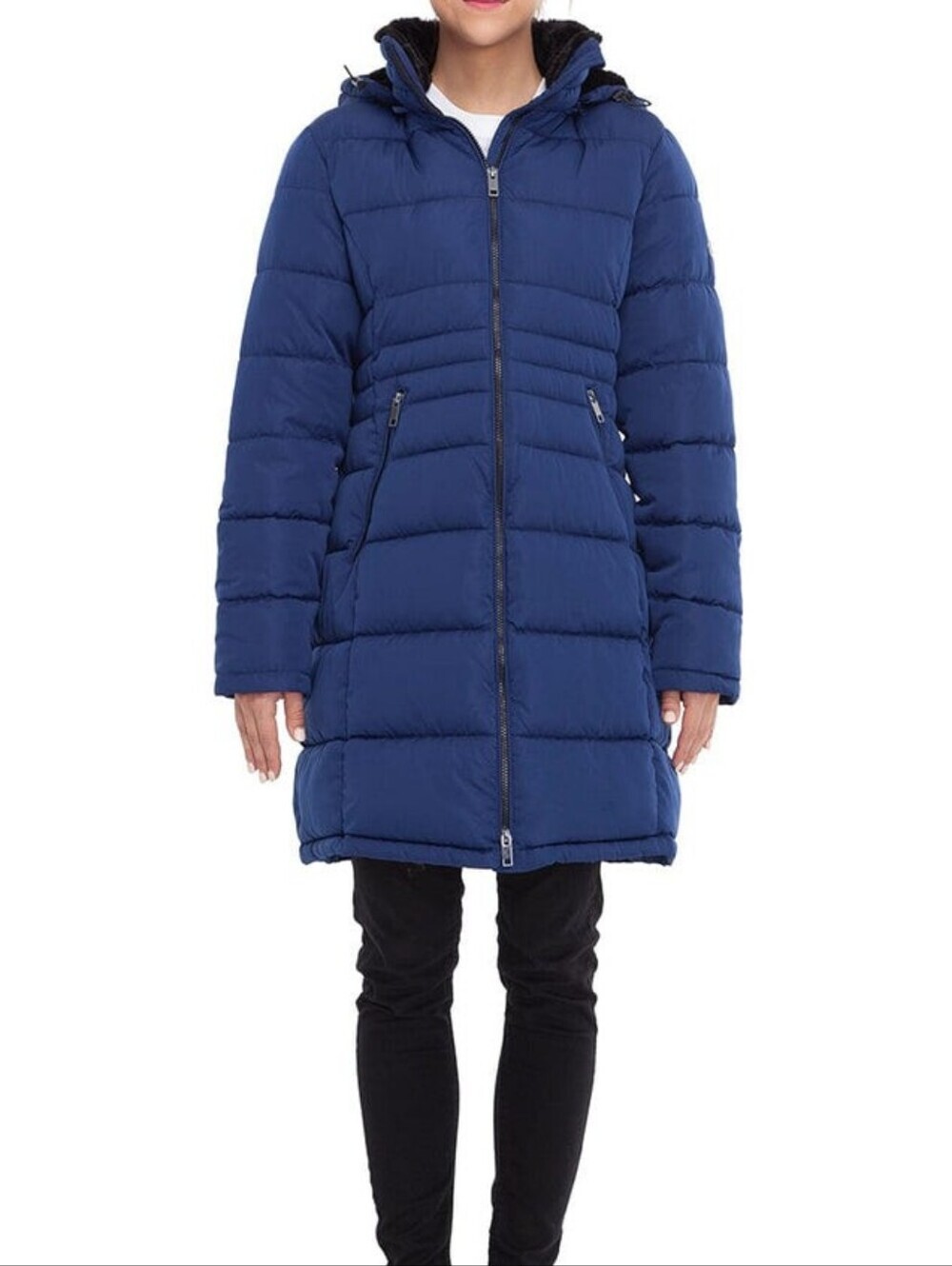 Rokka&Rolla Heavy Long Puffer Winter Coat Midnight Blue